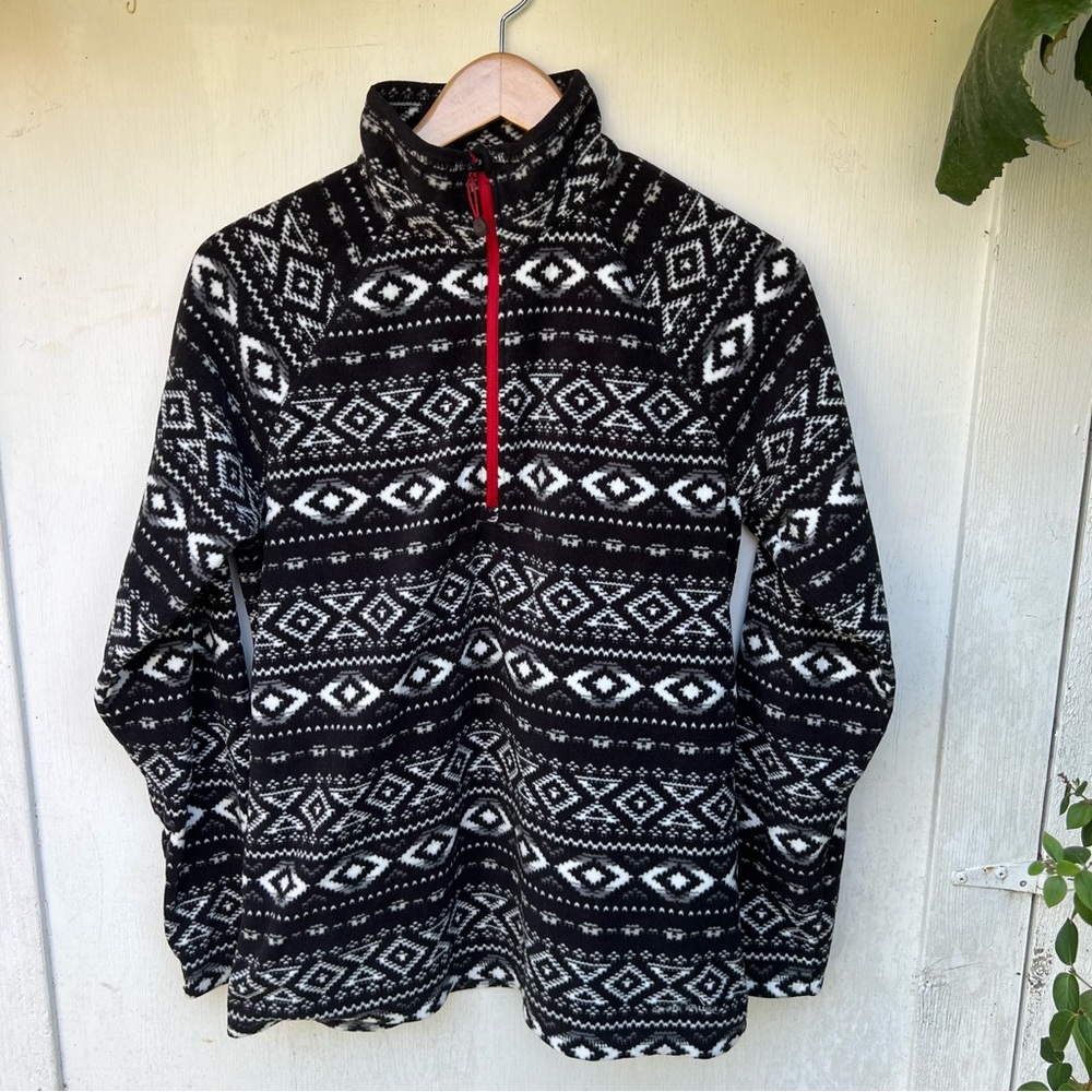 Eddie Bauer Quarter Zip Fleece Sweater Size Large